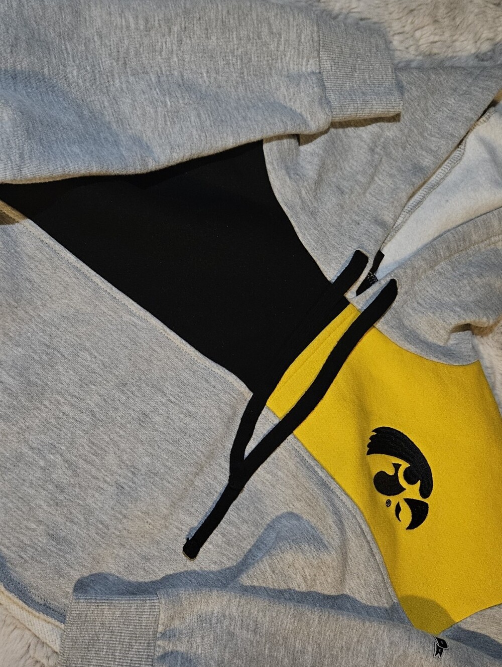 Grey & Yellow Hooded One-Piece with Black Accents